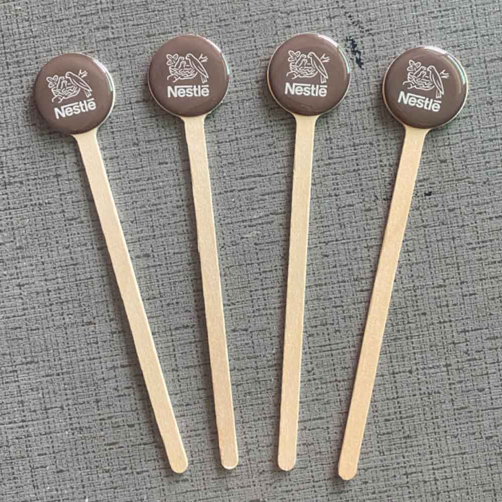 custom brown drink stirrers