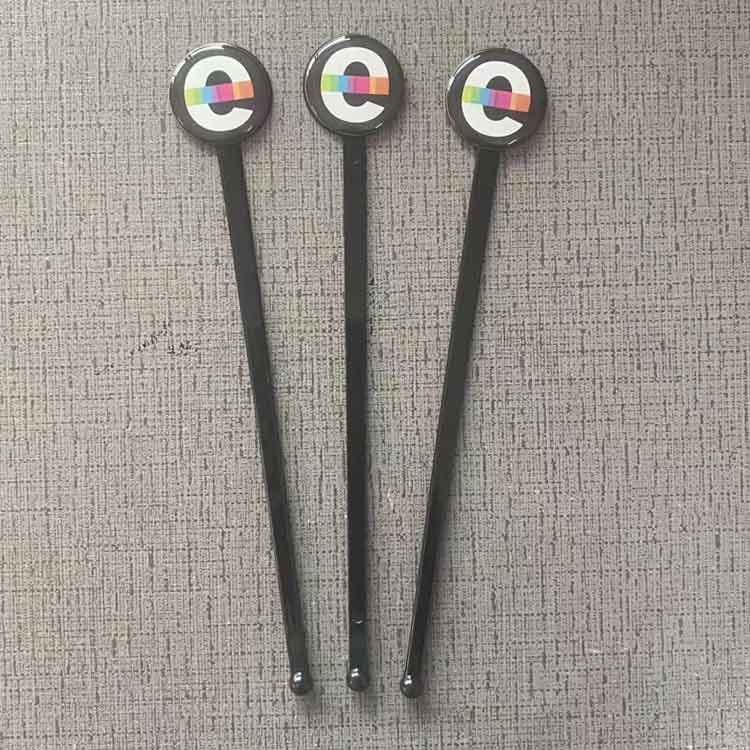 custom black drink stirrers