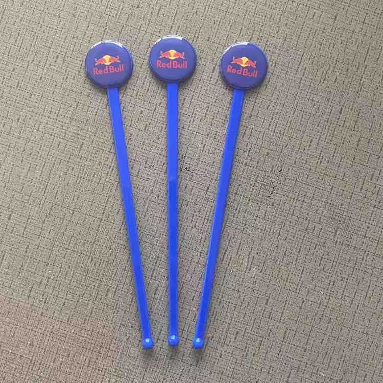 custom blue drink stirrers