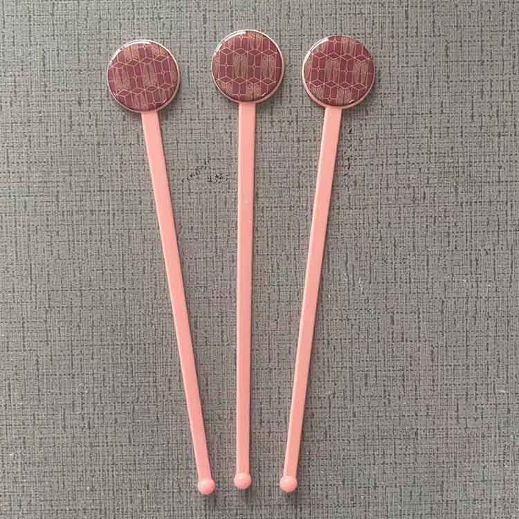 custom pink drink stirrers