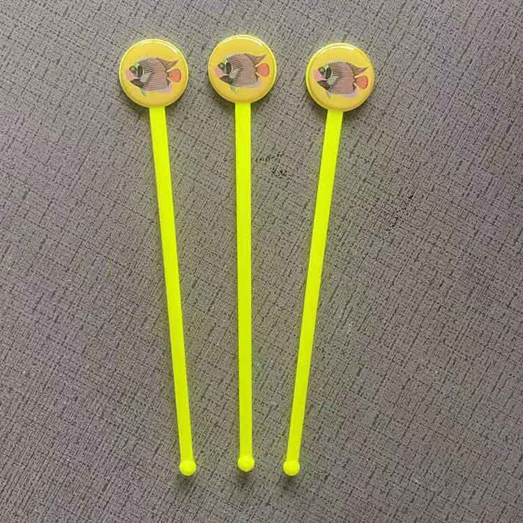 custom yellow drink stirrers